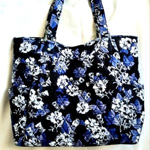 Vera Bradley- Floral Print, Black/White/Purple/Gray Tote